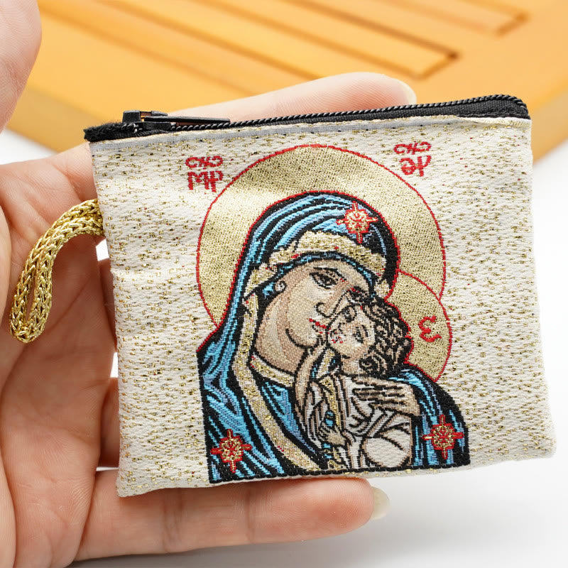 Christianartworkshop Retro Classic Style Holy Saint Icon Cotton Double-sided Pattern Jewelry Pouches - Style B - image 8