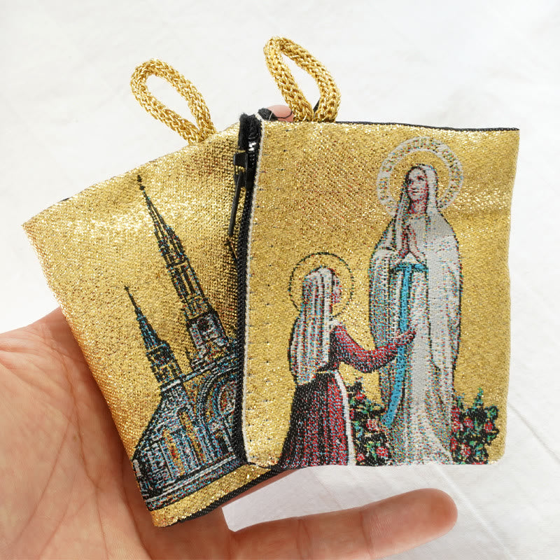 Christianartworkshop Retro Classic Style Holy Saint Icon Cotton Double-sided Pattern Jewelry Pouches - image 33