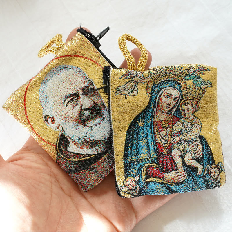 Christianartworkshop Retro Classic Style Holy Saint Icon Cotton Double-sided Pattern Jewelry Pouches - image 34
