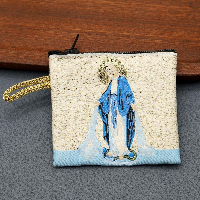 Christianartworkshop Retro Classic Style Holy Saint Icon Cotton Double-sided Pattern Jewelry Pouches - Style F - image 16