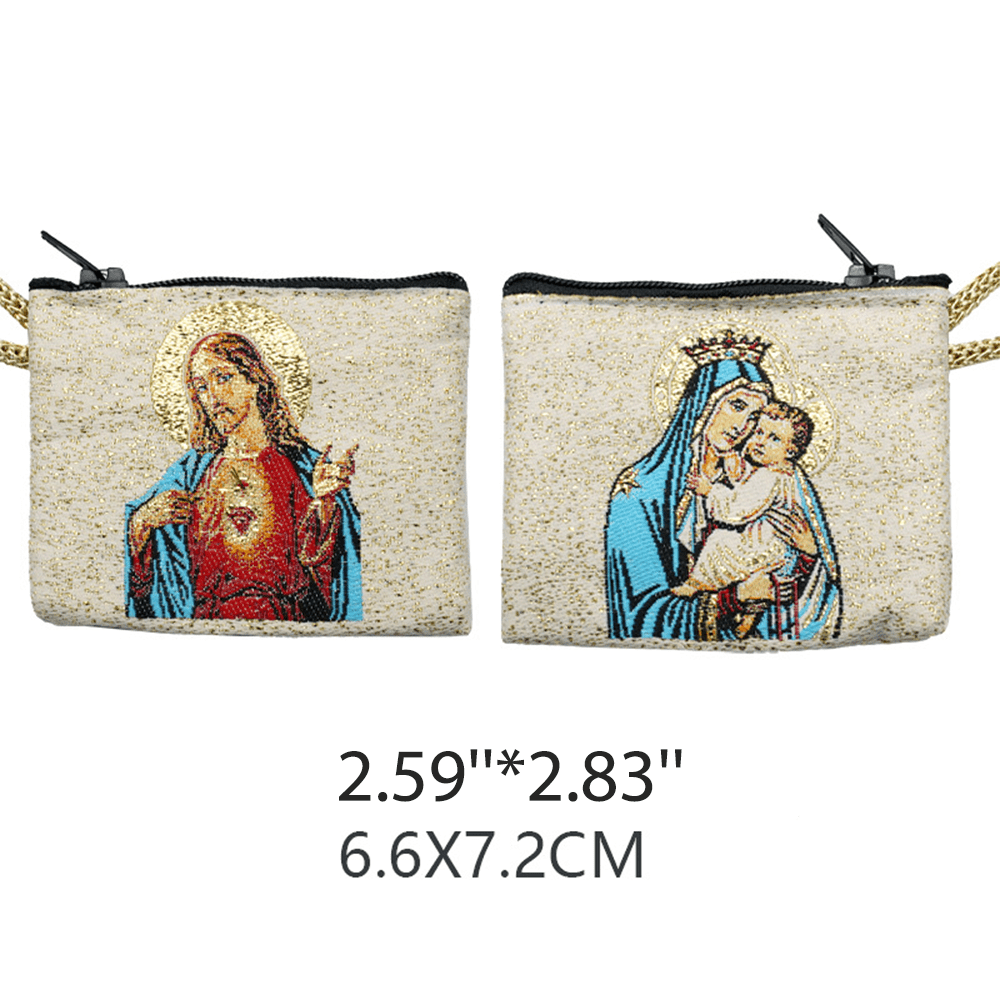 Christianartworkshop Retro Classic Style Holy Saint Icon Cotton Double-sided Pattern Jewelry Pouches - Style H - image 20