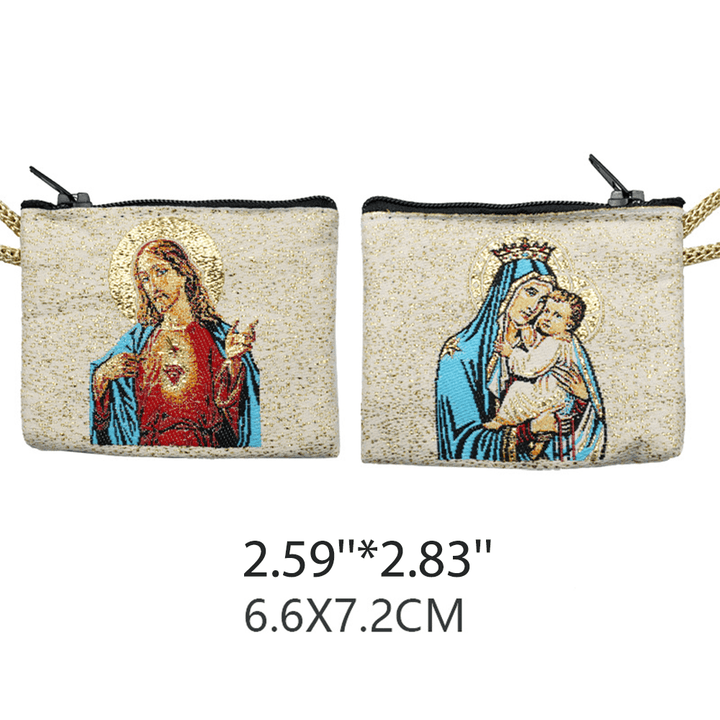 Christianartworkshop Retro Classic Style Holy Saint Icon Cotton Double-sided Pattern Jewelry Pouches - image 21