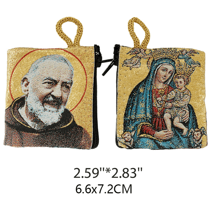 Christianartworkshop Retro Classic Style Holy Saint Icon Cotton Double-sided Pattern Jewelry Pouches - Style M - image 30