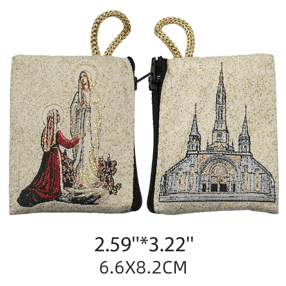 Christianartworkshop Retro Classic Style Holy Saint Icon Cotton Double-sided Pattern Jewelry Pouches - Style I - image 22