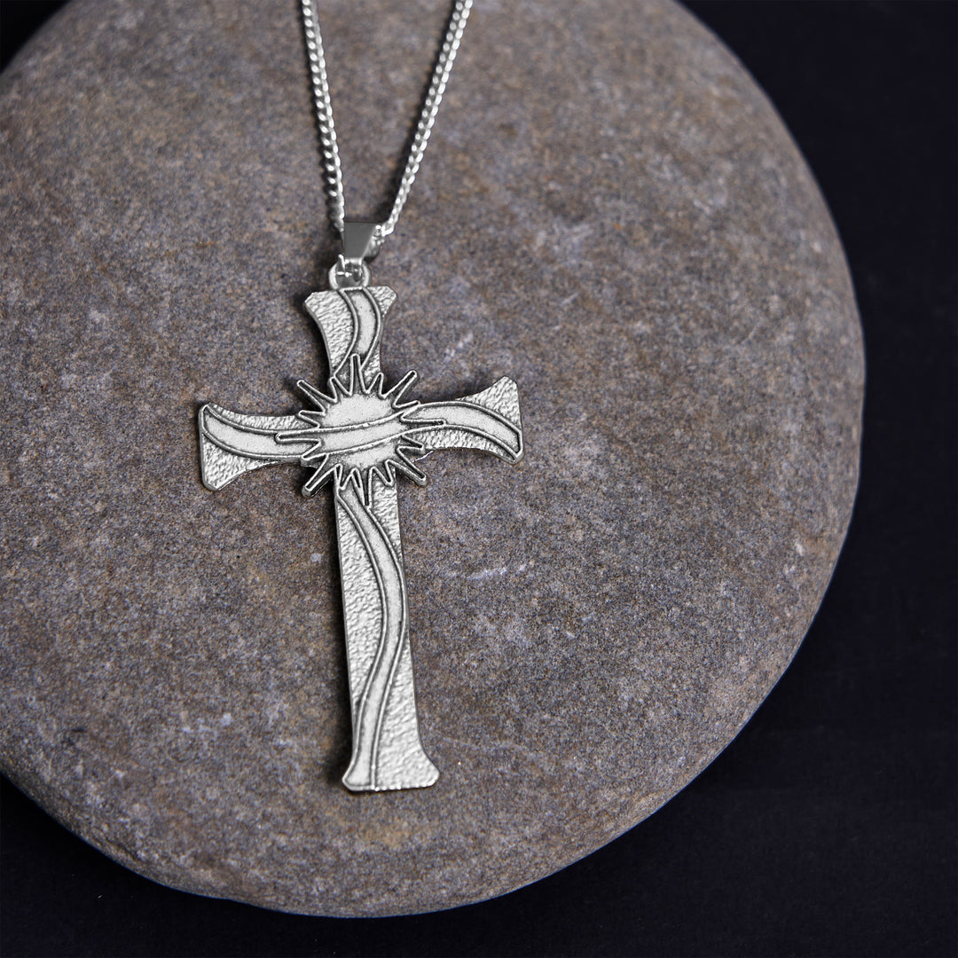 Christianartworkshop Classic Retro Style Jesus Cross Crucifix Alloy Pendant Necklace - image 3