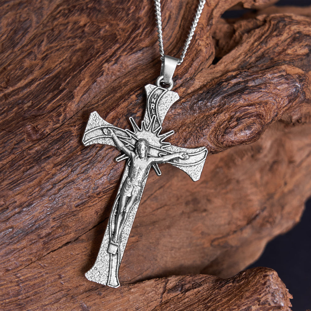 Christianartworkshop Classic Retro Style Jesus Cross Crucifix Alloy Pendant Necklace - image 2