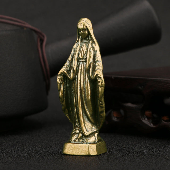Christianartworkshop Retro Style Brass Stereoscopic Bronze Our Lady of Grace Desktop Decorations Ornament - image 2