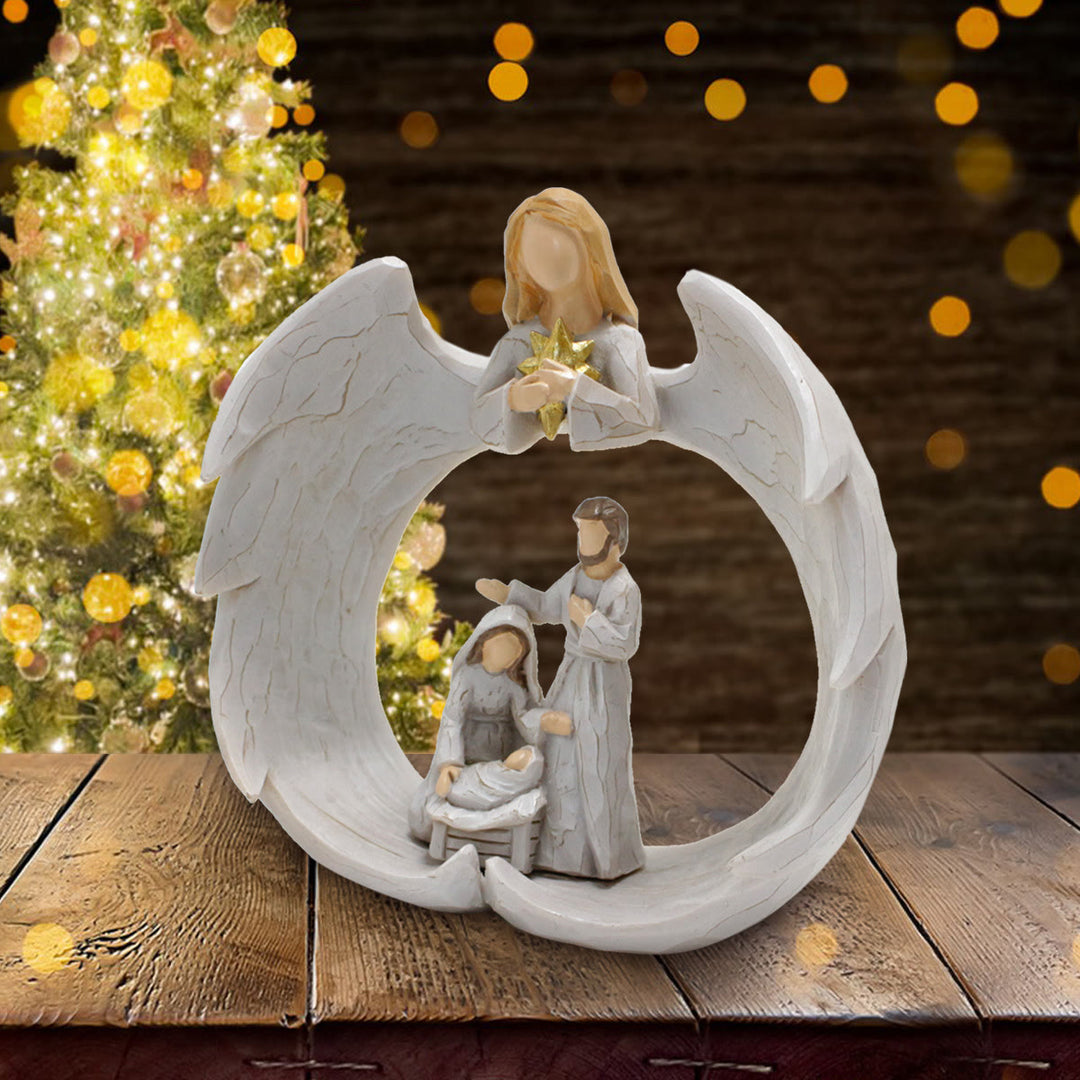 Christianartworkshop Classic Style Resin Nativity Scene Lamp Desktop Decorations Ornament - image 3