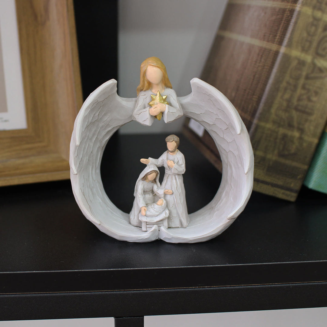 Christianartworkshop Classic Style Resin Nativity Scene Lamp Desktop Decorations Ornament - image 5