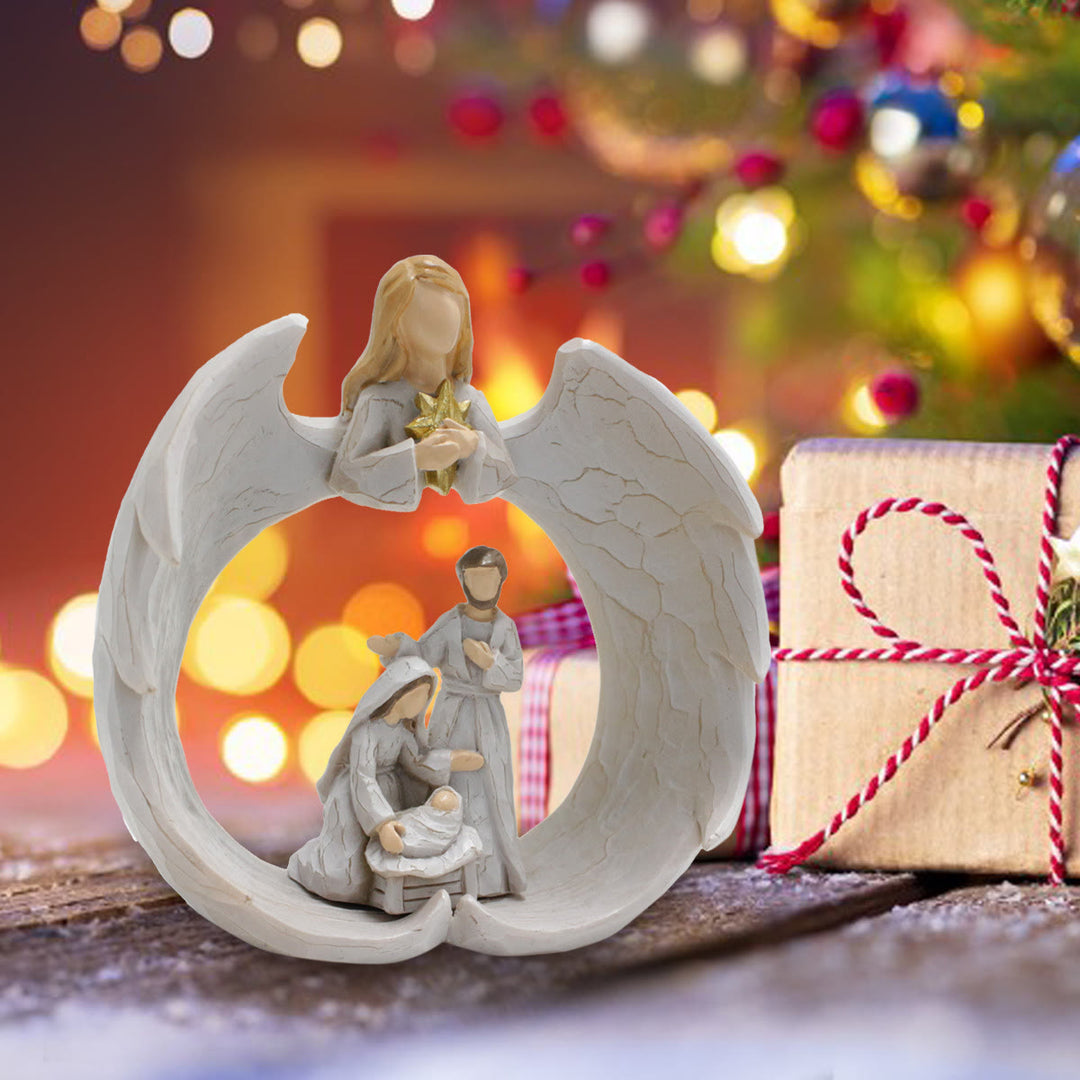 Christianartworkshop Classic Style Resin Nativity Scene Lamp Desktop Decorations Ornament - image 4