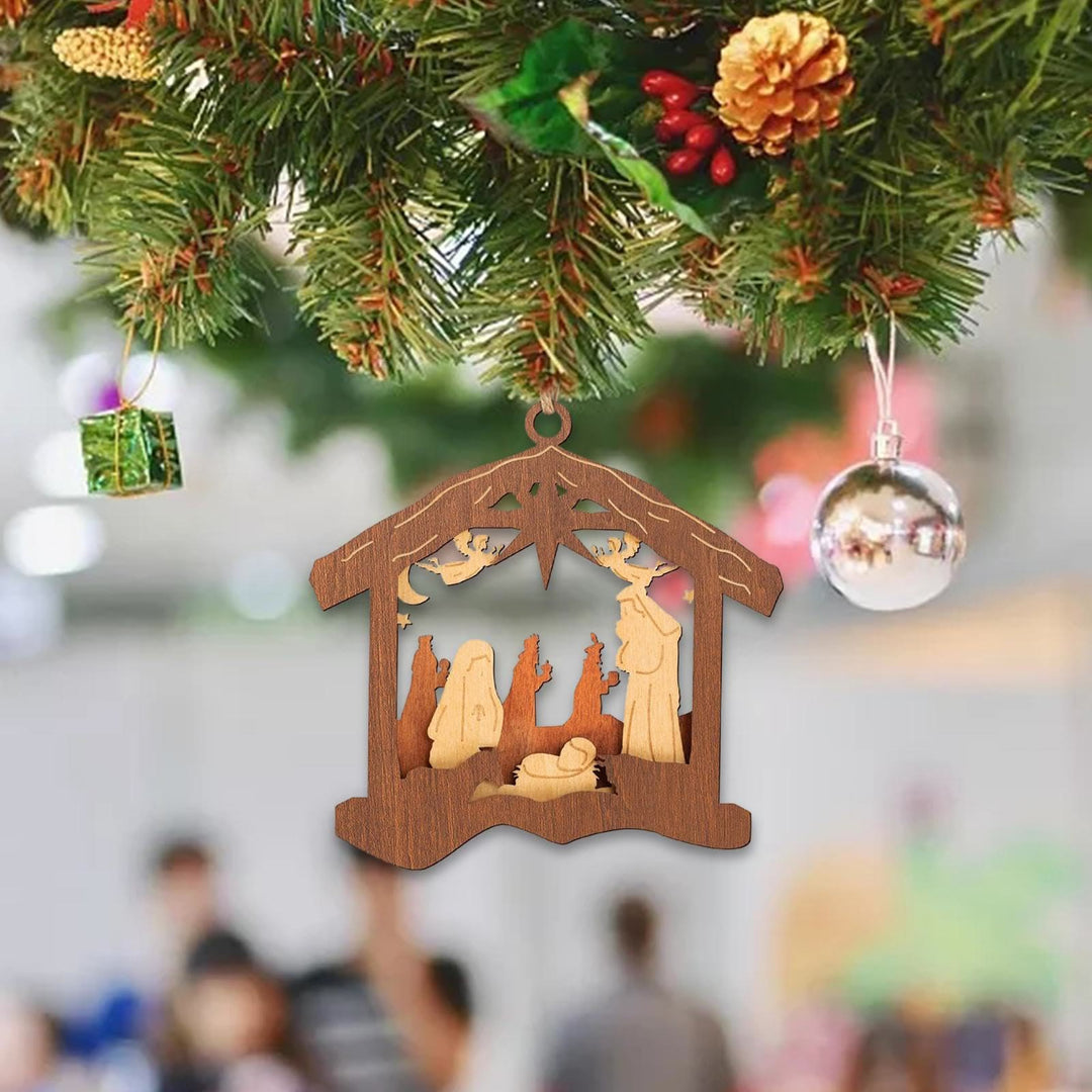 Christianartworkshop Classic Minimalist Style Nativity Scene Pendant Christmas Nativity Hanging Ornaments - image 4