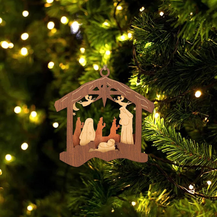 Christianartworkshop Classic Minimalist Style Nativity Scene Pendant Christmas Nativity Hanging Ornaments - image 6