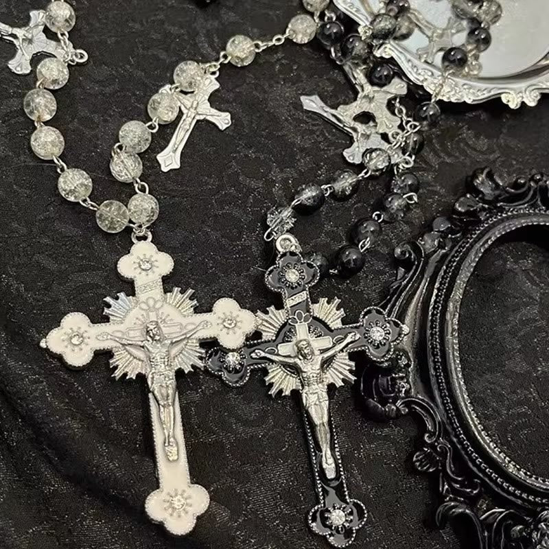 Christianartworkshop Gothic Style Mysterious Crucifix Pendant Clavicle Chain Necklace - image 2