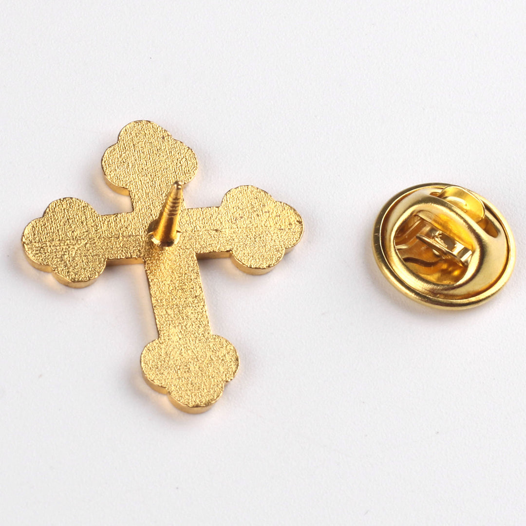 Christianartworkshop 4pcs/set Retro Style Croix de Pomander Cross Badge Anti-exposure Pin Religion Brooch - image 3
