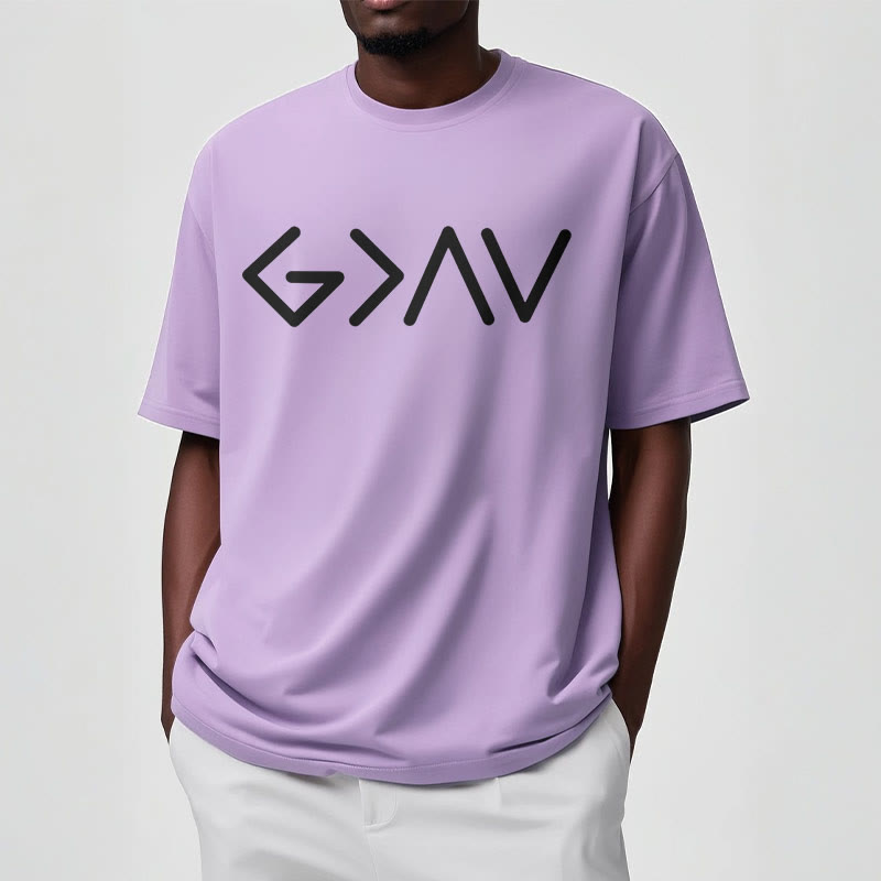 Christianartworkshop Minimalist Style Faith-Inspired God Is Greater Short Sleeve T-shirt - image 16