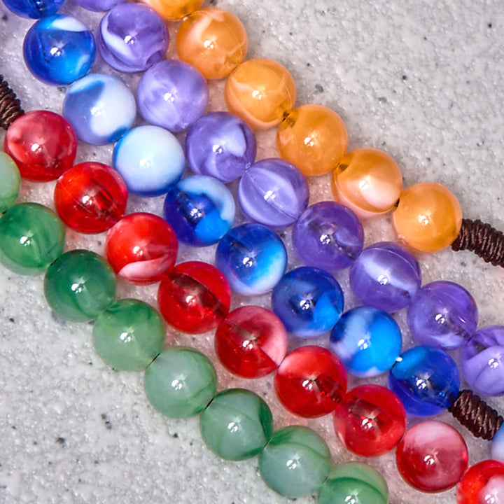 Christianartworkshop Immaculate Heart of Mary & Crucifix of 10 mm Round Green Acrylic Nylon Cord Rosary - image 8