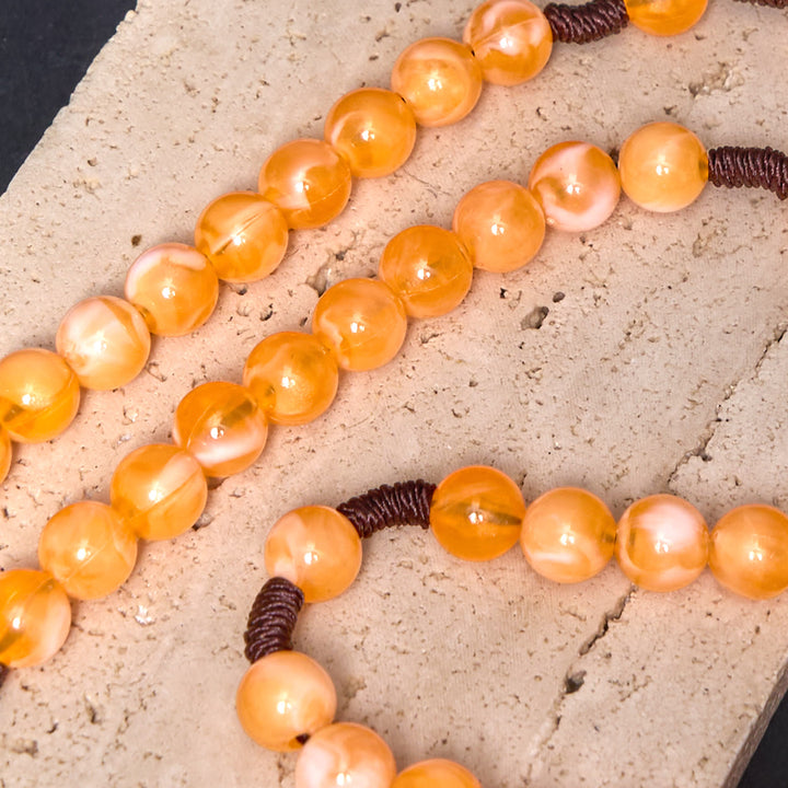Christianartworkshop Our Lady of Guadalupe & Crucifix of 10 mm Round Orange Acrylic Nylon Cord Rosary - image 4