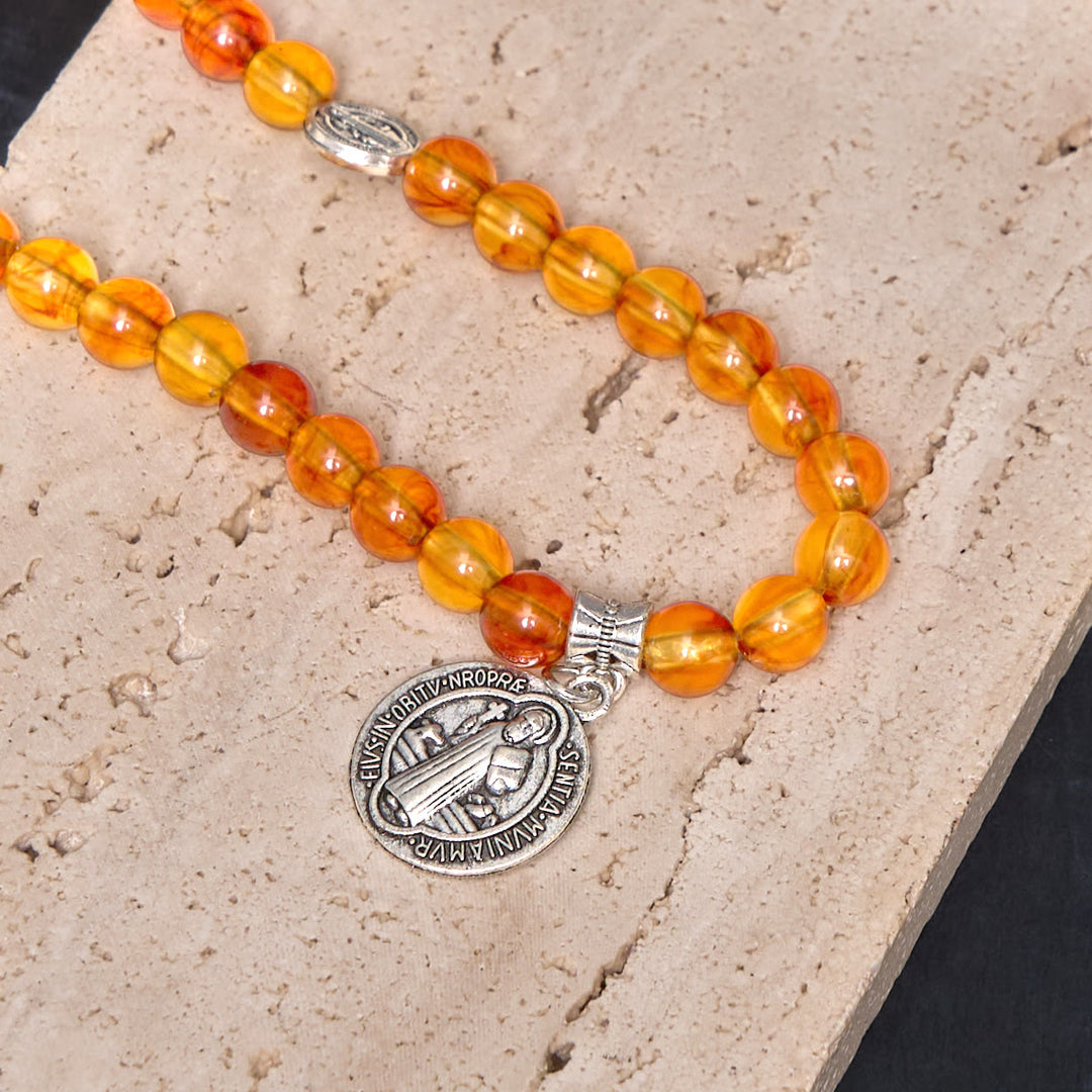 Christianartworkshop Classic Style St. Benedict Medal Rosary Bracelet - image 5