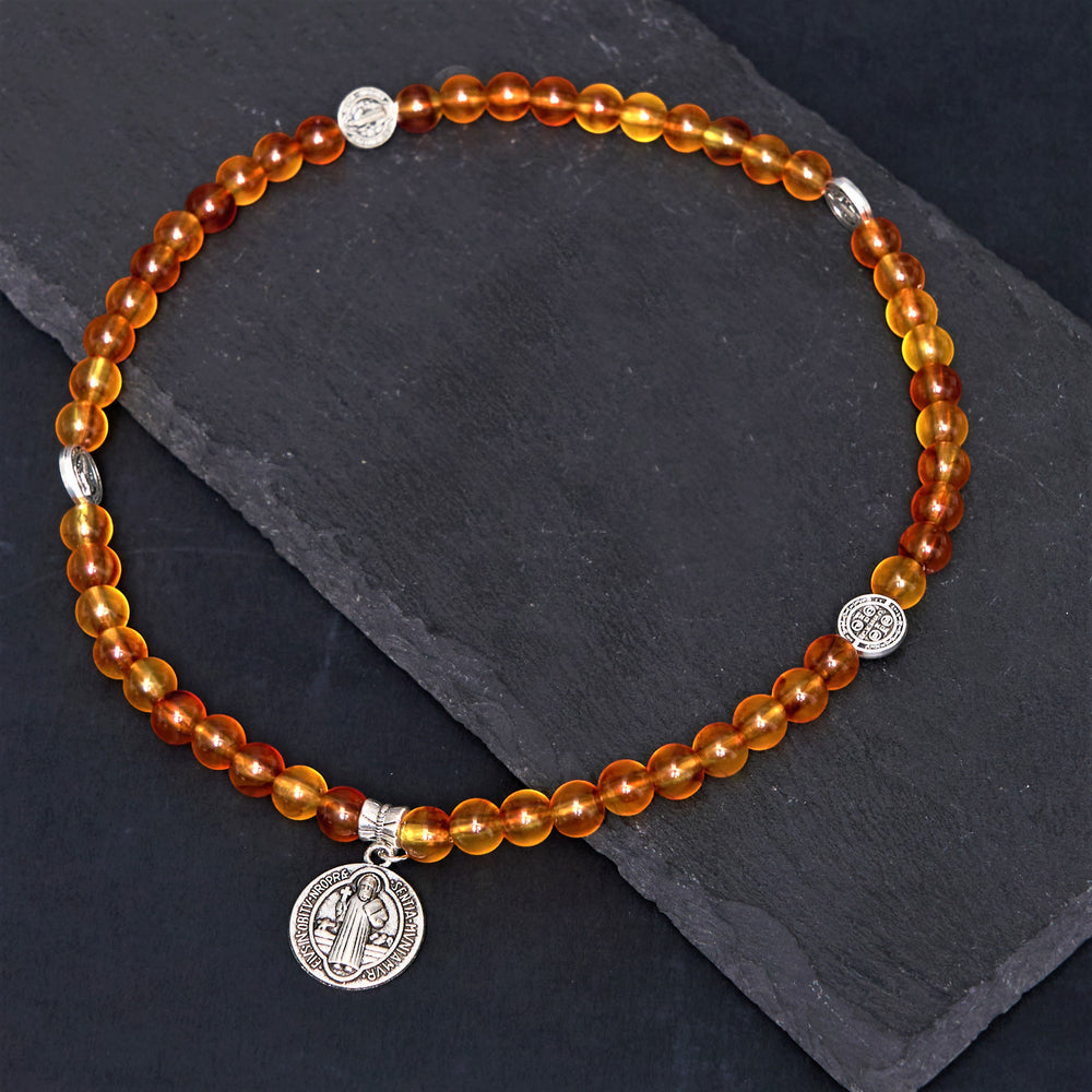 Christianartworkshop Classic Style St. Benedict Medal Rosary Bracelet - image 2