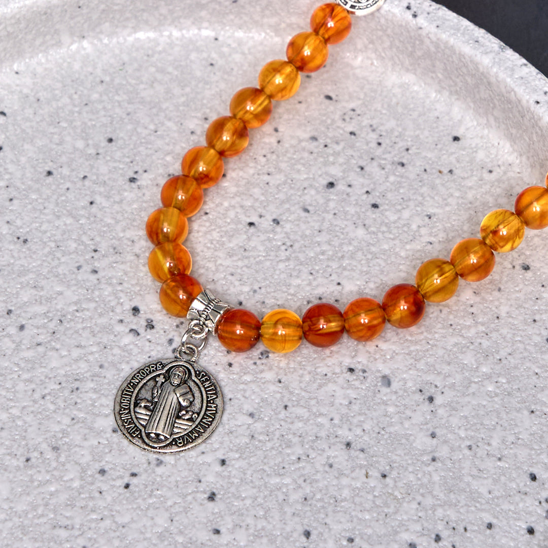 Christianartworkshop Classic Style St. Benedict Medal Rosary Bracelet - image 4