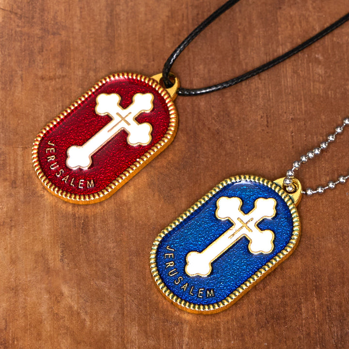 Christianartworkshop Modern Design Style Jerusalem Cross Protection Shield Pendant Necklace - image 4