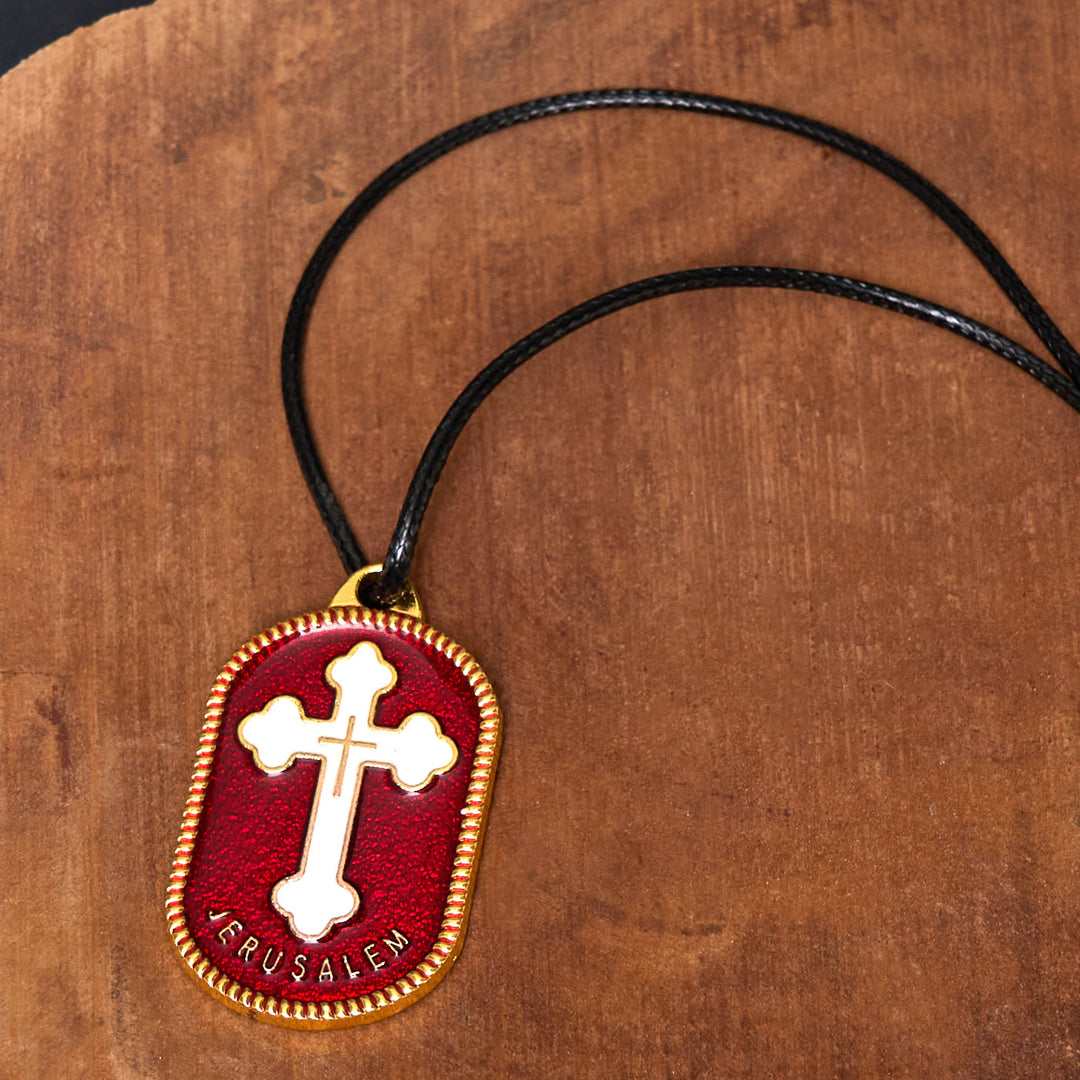 Christianartworkshop Modern Design Style Jerusalem Cross Protection Shield Pendant Necklace - image 5