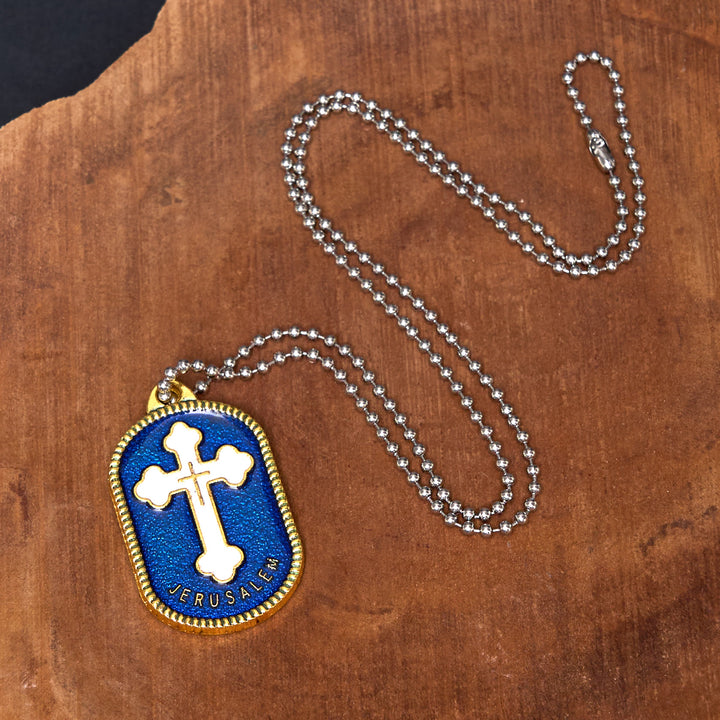 Christianartworkshop Modern Design Style Jerusalem Cross Protection Shield Pendant Necklace - image 6