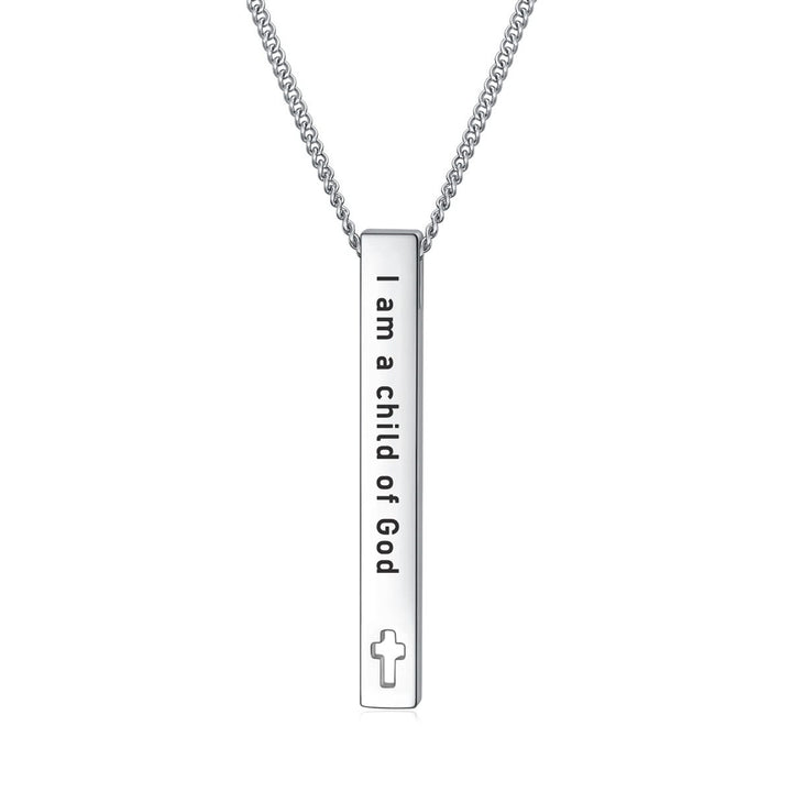 Christianartworkshop Minimalist Design Style Bible Verse Strength Faith Inspiration Pendant Necklace (8 Verses) - I am a child of God - image 10