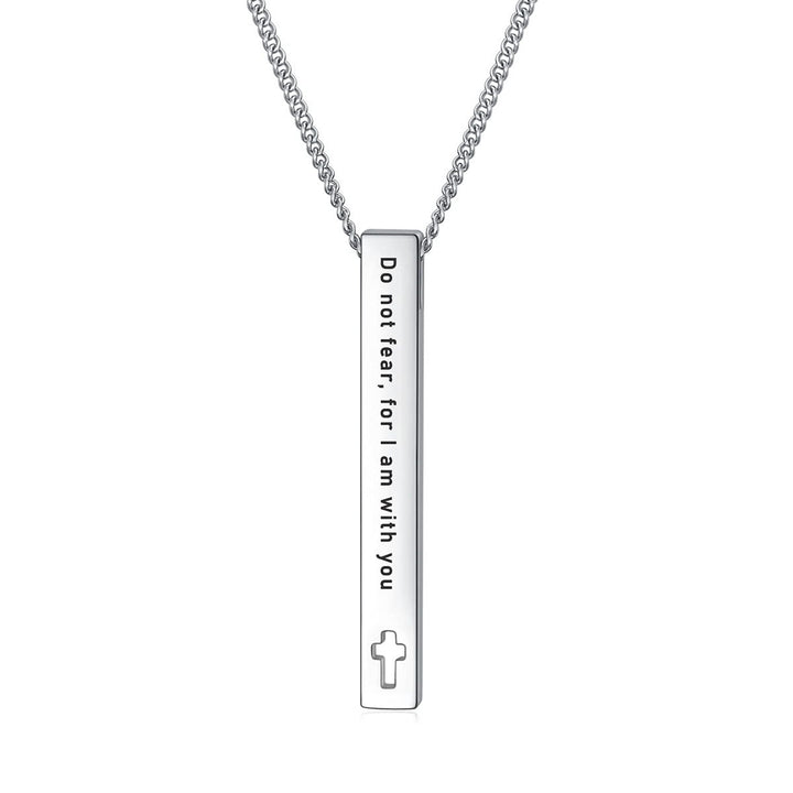 Christianartworkshop Minimalist Design Style Bible Verse Strength Faith Inspiration Pendant Necklace (8 Verses) - Do not fear for I am with you - image 8