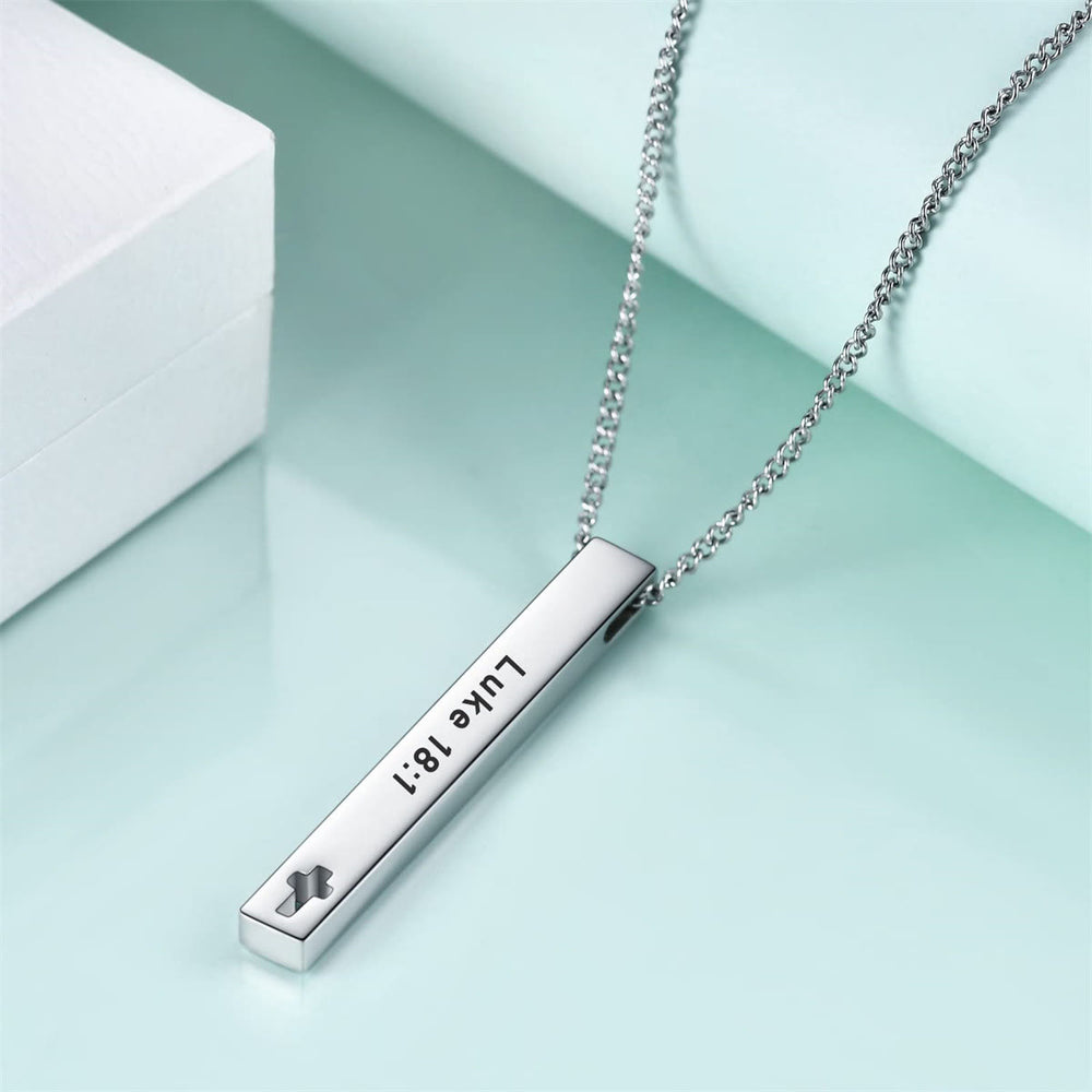 Christianartworkshop Minimalist Design Style Bible Verse Strength Faith Inspiration Pendant Necklace (8 Verses) - image 2