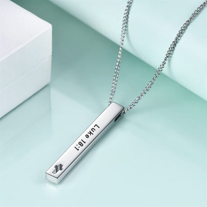 Christianartworkshop Minimalist Design Style Bible Verse Strength Faith Inspiration Pendant Necklace (8 Verses) - image 2