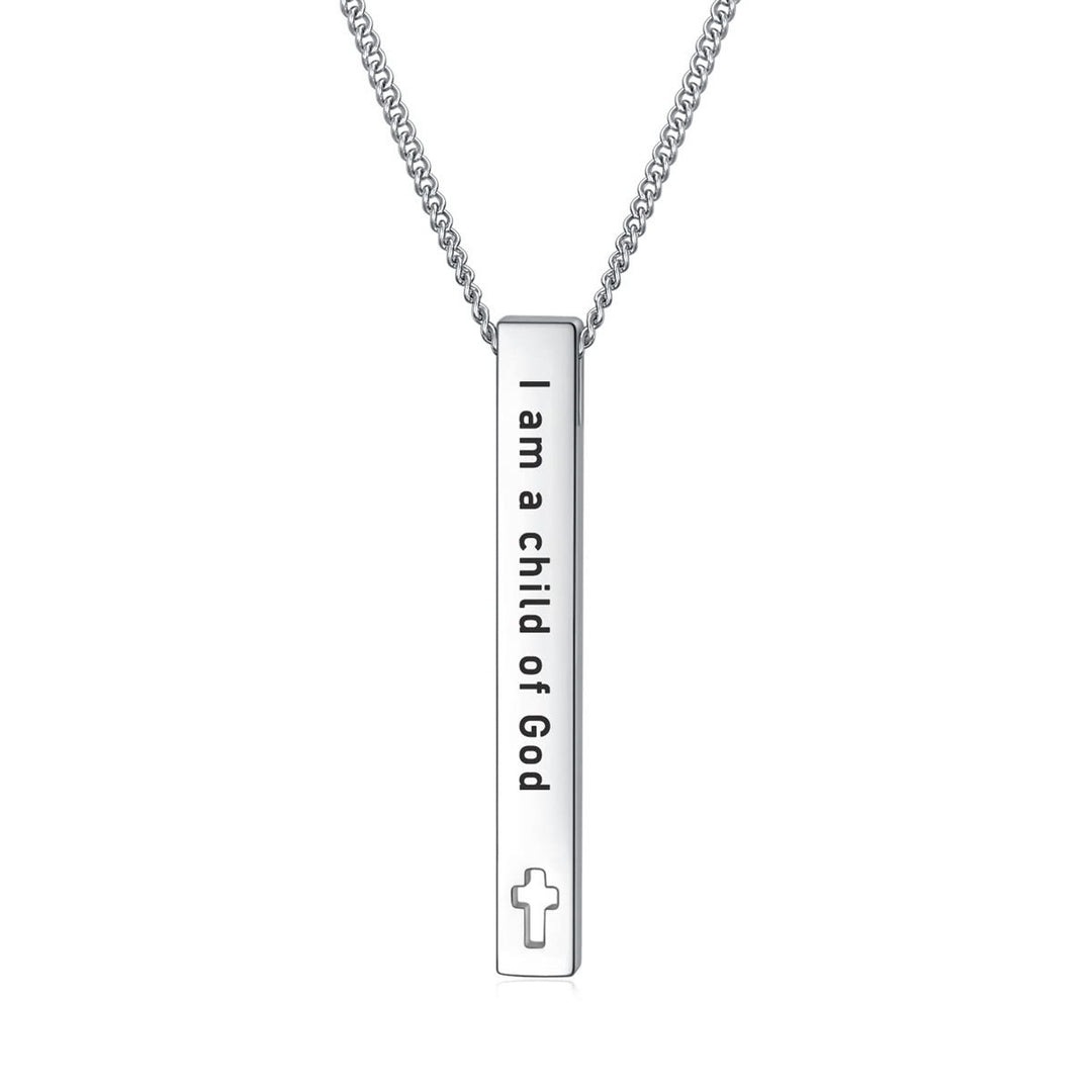 Christianartworkshop Minimalist Design Style Bible Verse Strength Faith Inspiration Pendant Necklace (8 Verses) - I am a child of God - image 11
