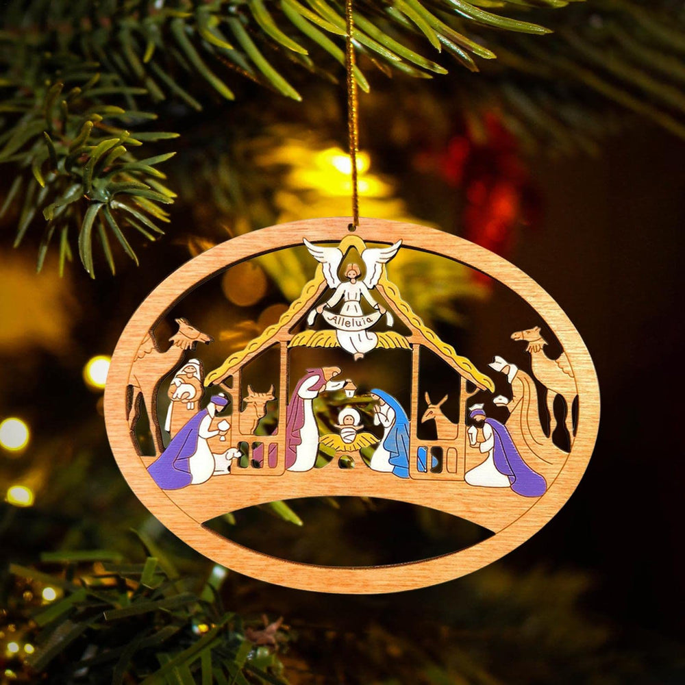Christianartworkshop Colored Style Nativity Scene The Holy Family Christmas Nativity Hanging Ornaments - image 2