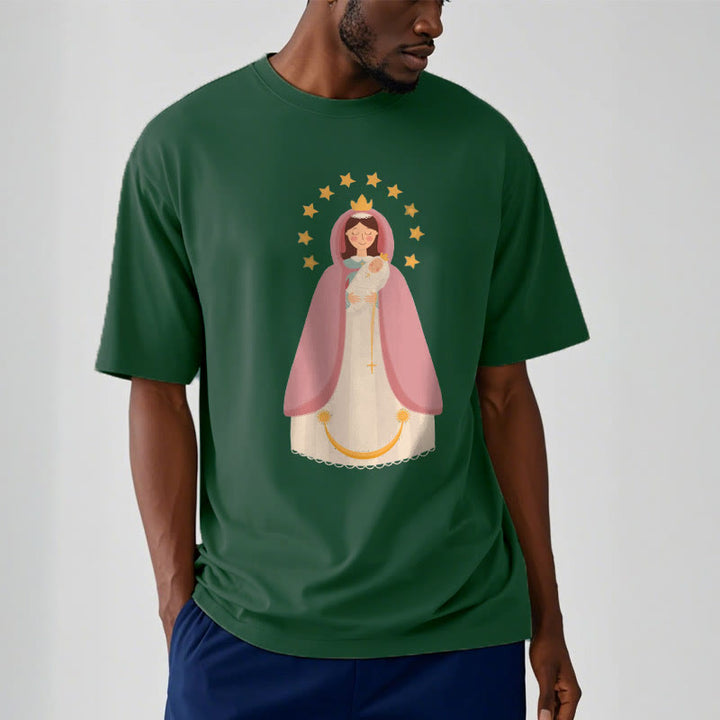 Christianartworkshop Minimalist Style Divine Virgin Mary and Child Short Sleeve T-shirt - image 10