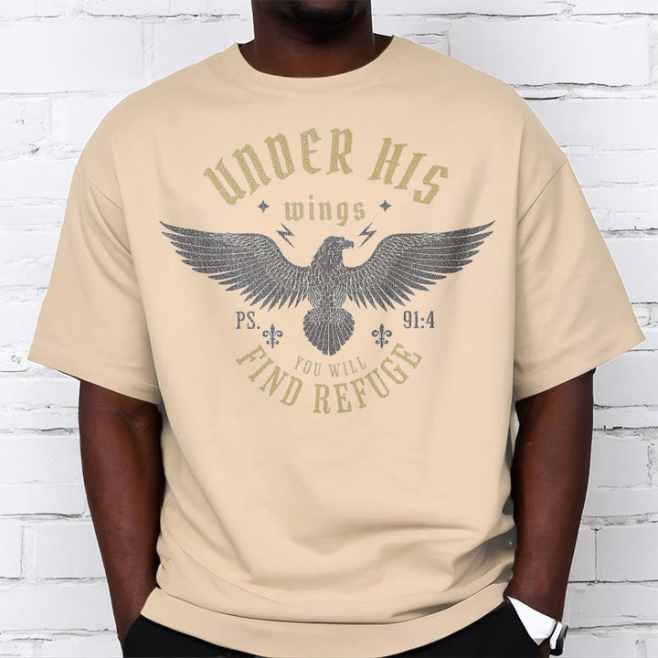 Christianartworkshop Modern Style Under His Wings You Will Find Refuge Short Sleeve T-shirt - image 6