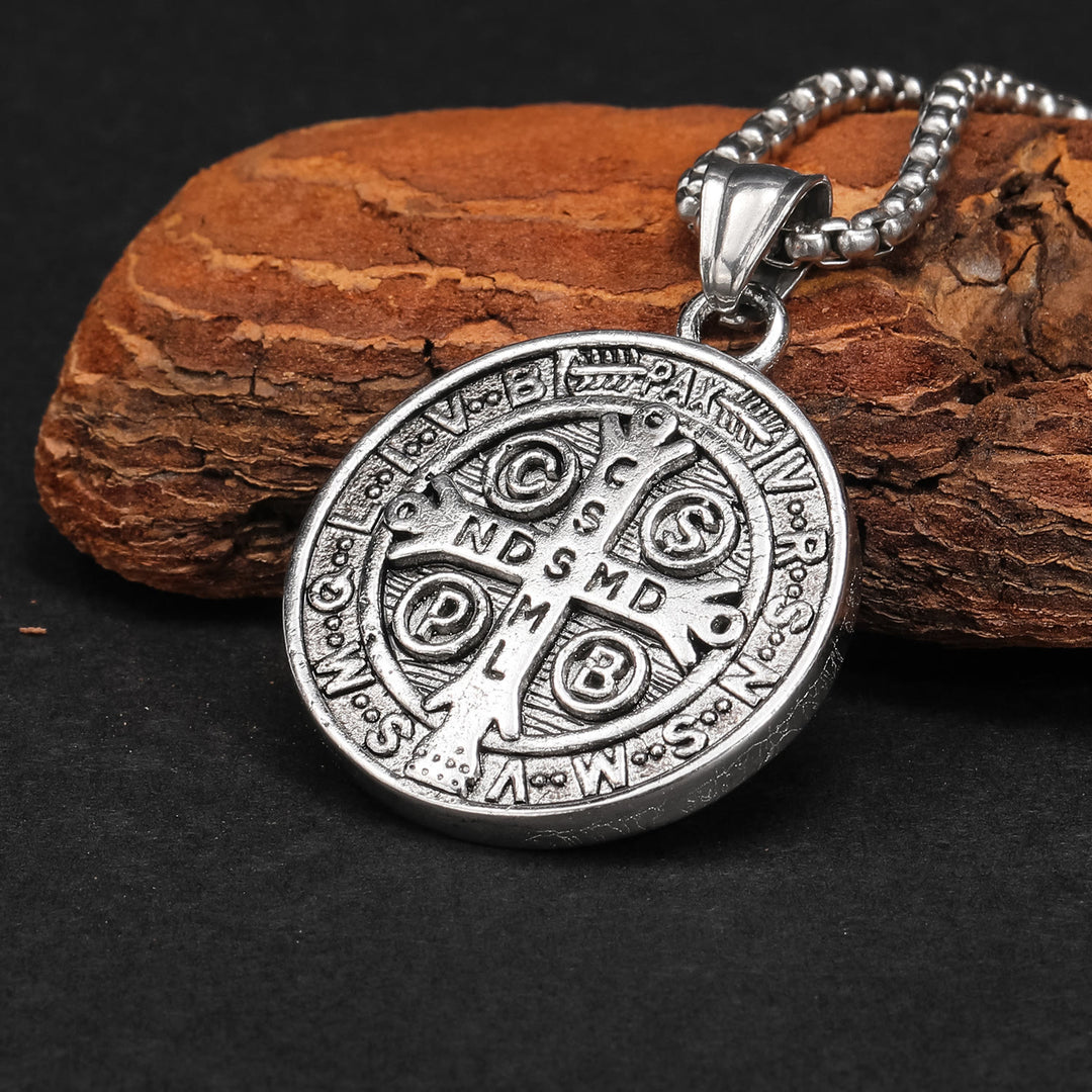 Christianartworkshop Classic Retro Style Crafted St. Benedict Sacred Protection Pendant Necklace - image 5