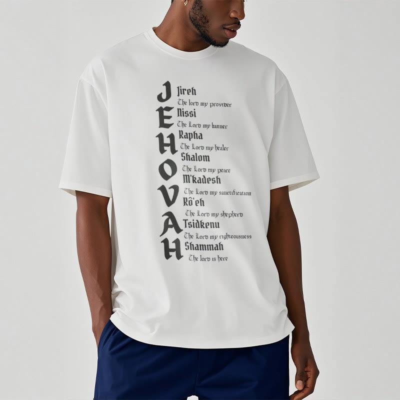 Christianartworkshop Minimalist Style Names Of Jehovah Short Sleeve T-shirt - image 3