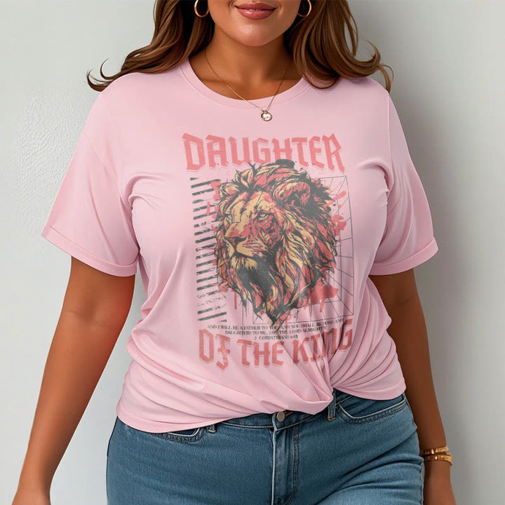 Christianartworkshop Modern Style Daughter Of The King Lion Head Short Sleeve T-shirt - image 7