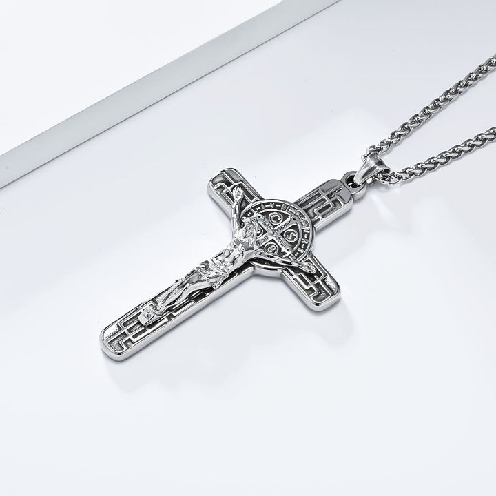 Christianartworkshop Classic Retro Style Crucifix St. Benedict Medal Protection Pendant Necklace - image 7