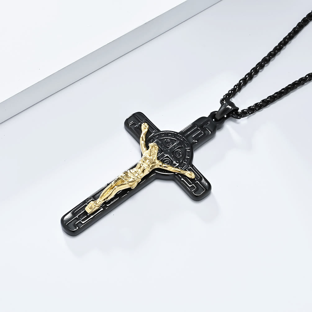 Christianartworkshop Classic Retro Style Crucifix St. Benedict Medal Protection Pendant Necklace - image 6