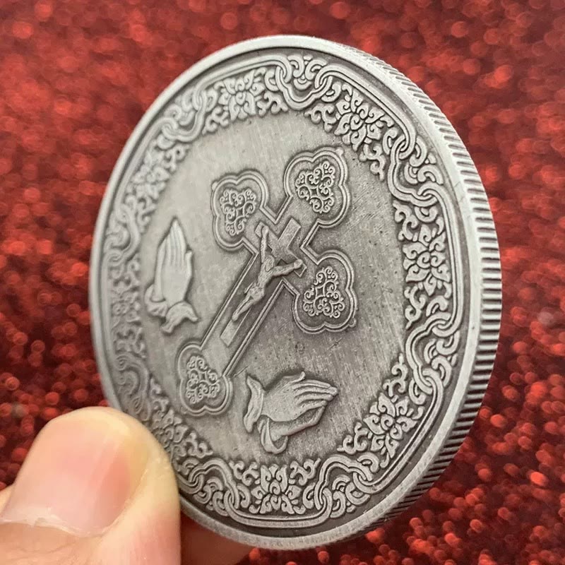 Christianartworkshop Classic Style the Jesus Crown of Thorns Protection Strengthen Connection Coin - image 5