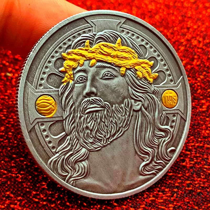 Christianartworkshop Classic Style the Jesus Crown of Thorns Protection Strengthen Connection Coin - image 4