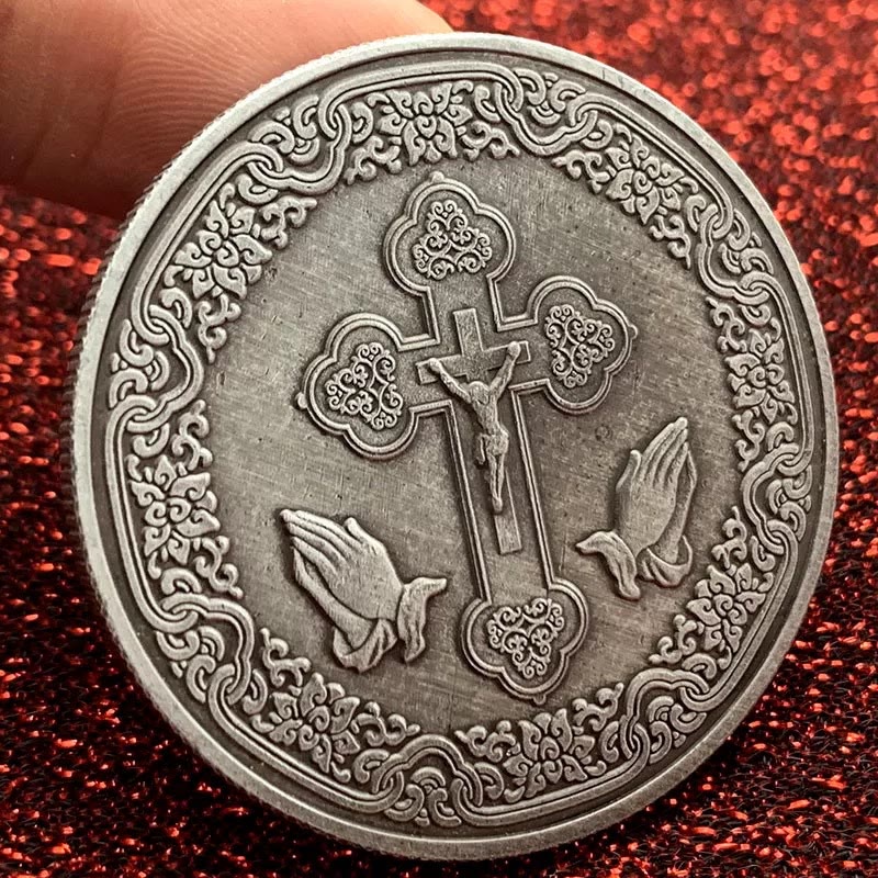 Christianartworkshop Classic Style the Jesus Crown of Thorns Protection Strengthen Connection Coin - image 2