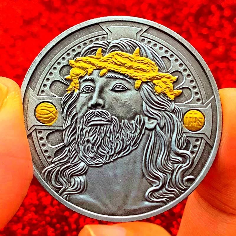 Christianartworkshop Classic Style the Jesus Crown of Thorns Protection Strengthen Connection Coin - Crown of Thorns - image 1