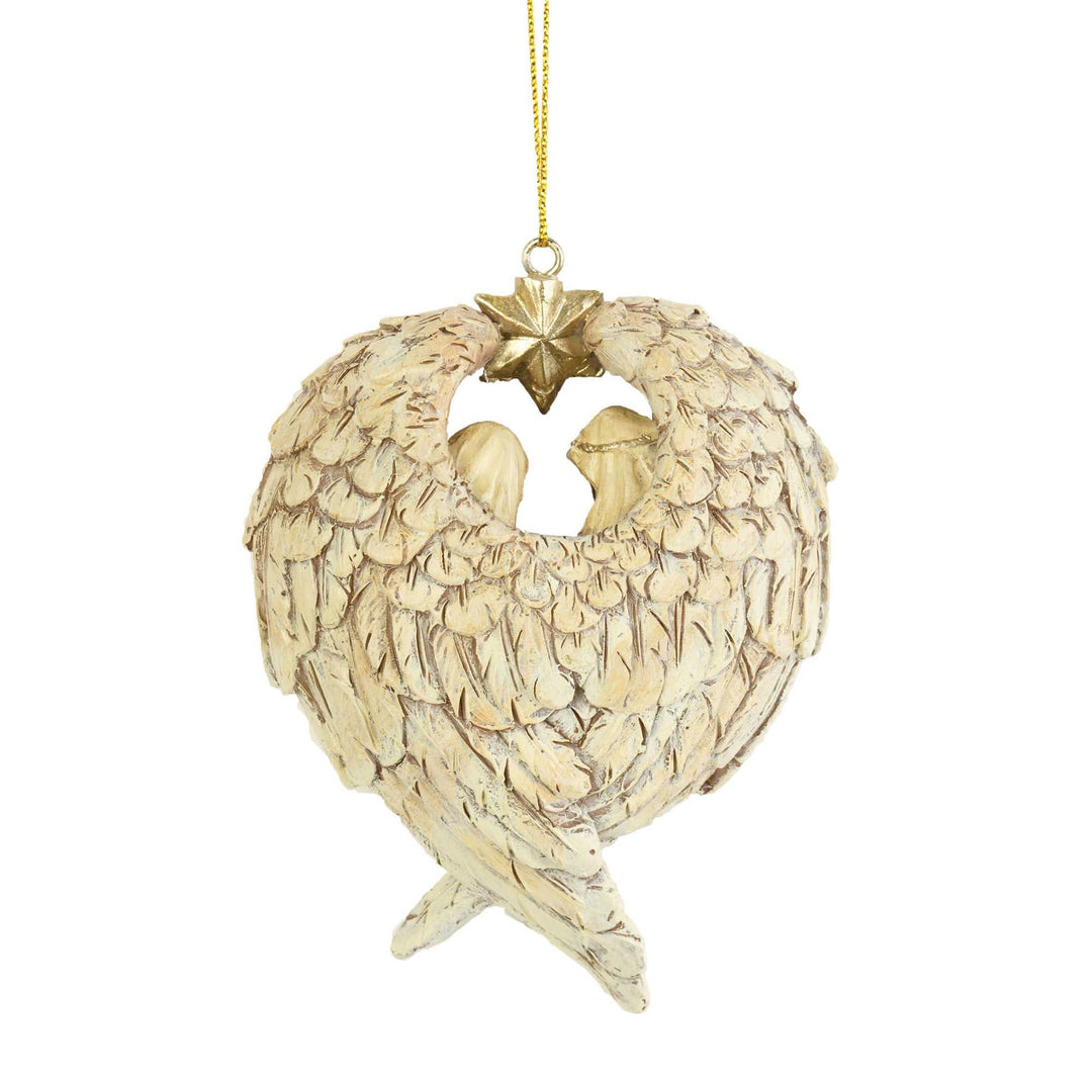 Christianartworkshop Classic Style Nativity Scene Angels Wings Star Christmas Nativity Hanging Ornaments - image 2