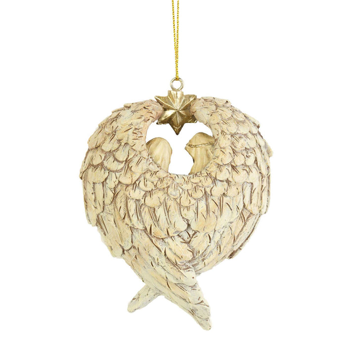 Christianartworkshop Classic Style Nativity Scene Angels Wings Star Christmas Nativity Hanging Ornaments - image 2