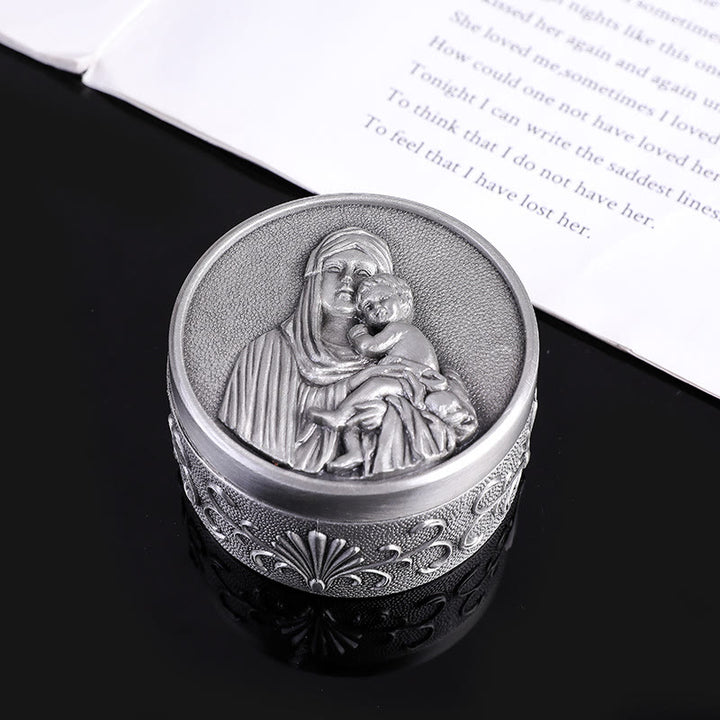 Christianartworkshop Classic Retro Style Crafted Madonna and Child Zinc Alloy Storage Box - Madonna and Child - image 1