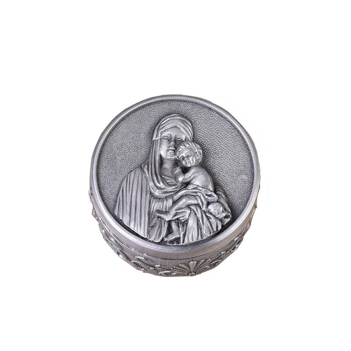Christianartworkshop Classic Retro Style Crafted Madonna and Child Zinc Alloy Storage Box - image 5