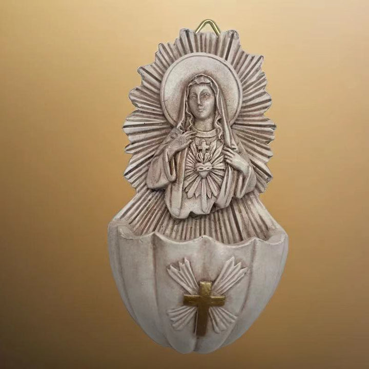 Christianartworkshop Retro Sculptural Style Immaculate Heart of Mary Resin Storage Box - image 2