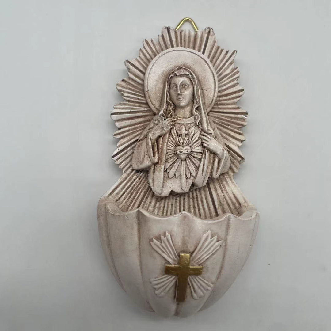 Christianartworkshop Retro Sculptural Style Immaculate Heart of Mary Resin Storage Box - image 3
